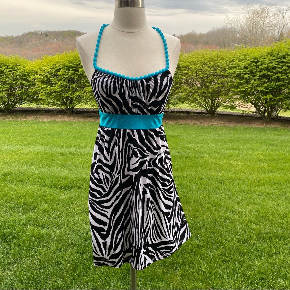Guess Zebra Halter Mini Dress